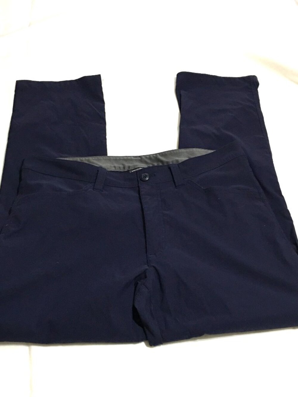 Eddie Bauer Men's Tech Pants 34x30 Navy Blue Zip Pocket Stretch